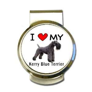  I Love My Kerry Blue Terrier Money Clip: Office Products