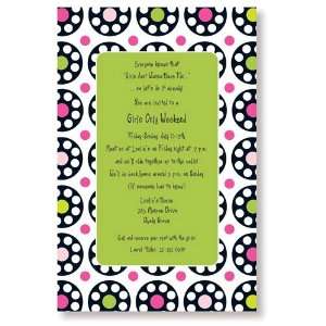   Invitations   Pink Green Black Rigatoni Invitation: Office Products