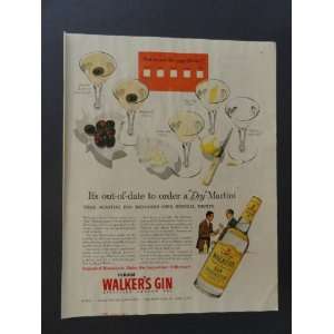 Hiram Walkers Gin, print advertisement 1956 Colliers(glasses of gin 