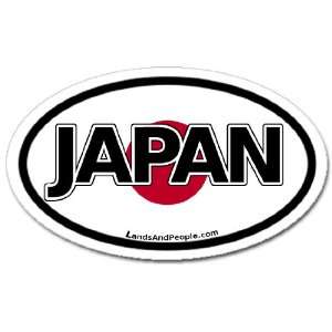  Japan and Japanese Flag Car Bumper Sticker Decal Oval 