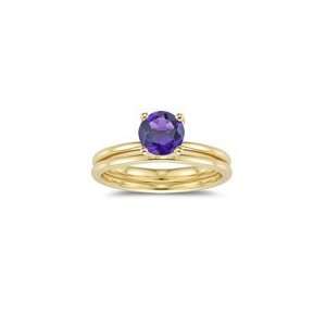   Amethyst Engagement & Wedding Ring Set in 14K Yellow Gold 3.0: Jewelry