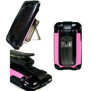  iPhone 3G Pink PU Leather and Nylon Case Cover with Removable Video 