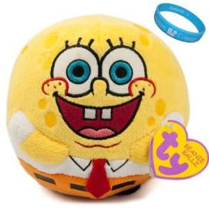 TY licensed Fur Covered Plush Toy SpongeBob Beanie Ball + SumacLife TM 