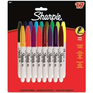  Sharpie Permanent Marker Fine Tip Assorted 17 Pack Office 