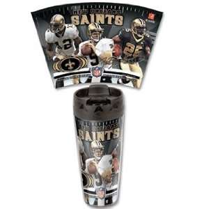  NFL New Orleans Saints Travel Mug   Set of 2: Kitchen 