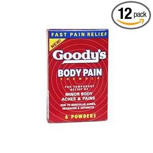  Goodys Back and Body Pain Formula, 6 Count (Pack of 12 