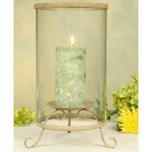  Large French Pillar Metal Candle Holder   Sandstone: Home 