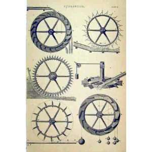  Antique Print Hydraulics Spiked Wheel Weighing Balls