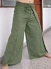 Hippy Playa Fishermans Pants Striped Green 100% Cotton