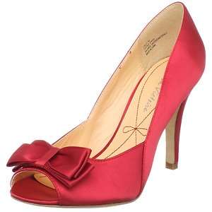 POUR LA VICTOIRE Laela RED Pumps Heels Peep Toe Dress Shoes Stiletto 