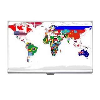 World Map of Flags Business Card Holder  