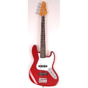   JR RN CAR 3/4 Size Short Scale Red Bass Guitar: Musical Instruments