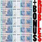 100 TRILLION DOLLAR ZIMBABWE BANK NOTES ★ 10 LOT +BONUS RUBYS 