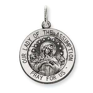   Jewelry Gift Sterling Silver Antiqued Our Lady Of The Assumption Medal