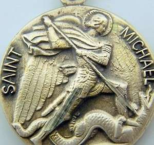 Sterling Silver St Saint Michael Medal Necklace Pendant  
