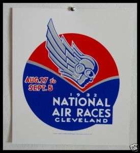 REPRO POSTER 1932 NATIONAL AIR RACES CLEVELAND  