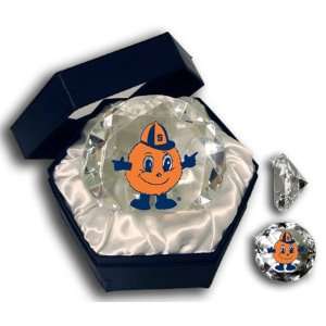  Syracuse Orange Mascot On A 4 Diamond Glass. Jewelry Box 