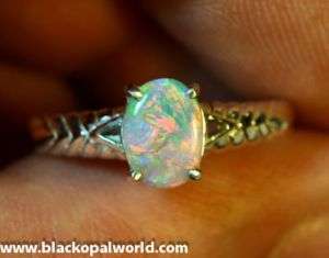 Solid Opal Sterling Silver Ring Size 7 3/4 MICKS  