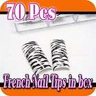 70 Pcs Printed False French Tips Acrylic Nail Art in Bo