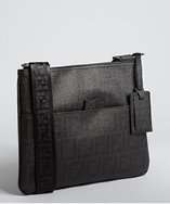 Fendi black zucca spalmati shoulder bag style# 319204201