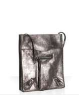   Balenciaga black metallic calfskin Milky Way Papier crossbody bag at