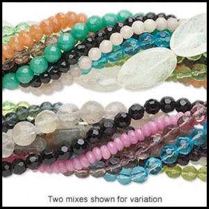 10 strands Assorted Gemstone & Glass Beads Mix *  