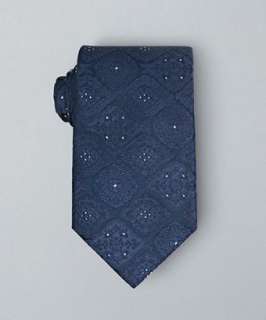 Elie Tahari navy medallion silk tie  BLUEFLY up to 70% off designer 