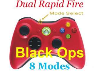 Xbox 360 Modded Dual Rapid Fire Controller RED 8 Mode  
