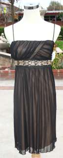 NWT CITY TRIANGLES Black/Nud Prom Cocktail Party Gown M  