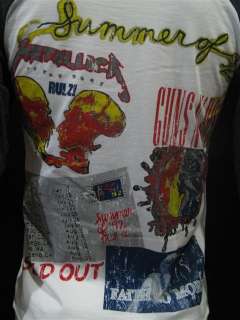 Guns N Roses Metallica Tour 92 Vintage Jersey T Shirt  