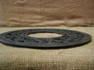 Vintage 1891 Cast Iron Register Grate  Antique Old Shabby Round 