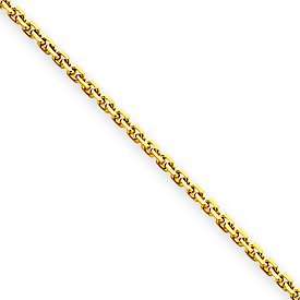 14K Gold or WG Diamond Cut Solid Cable Chain, Necklace, Bracelet w 