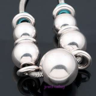 women snake chain tibet silver bead fashion BLUE TURQUOISE ball charms 