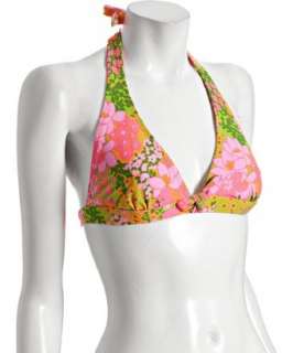 Shoshanna Azalea Garden floral print banded triangle halter bikini 