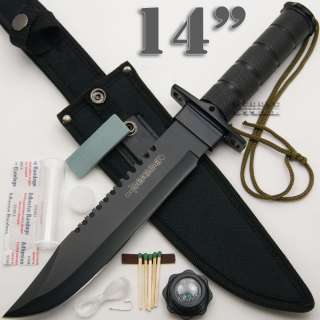 Combat Survival Knife w/ Sharpening Stone & Full Kit!  