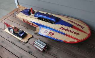   Wooden RC Hydroplane Miss Budweiser U19 Gold Cup Race Boat  