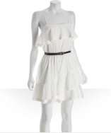 Joie white crinkle cotton tiered spaghetti strap dress style 