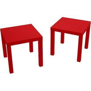    Parsons Accent Tables   Set of 2, Fearless Red: Home & Kitchen