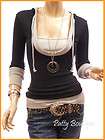 Stunning Black and Gray 2 in 1 Hoodie Casual Blouse Top  