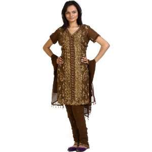  Toffee Brown Salwar Suits with Heavy Beadwork and Sequins 