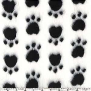   Faux Fur Paws Black & White Fabric By The Yard: Arts, Crafts & Sewing