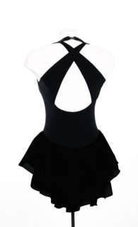 New 652 Trilogy Black Velvet Skating Dress All Sizes  
