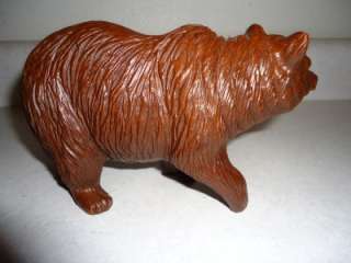 1987 Red Mill Walking Bear Hand Carved Figurine Resin Grizzly Brown 