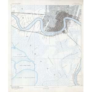 New Orleans, LA Historic USGS Topographic Map c1891