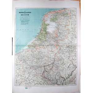  STANFORD MAP 1904 NETHERLANDS BELGIUM AMSTERDAM KOLN