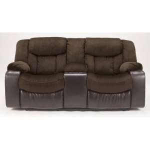 Ashley Furniture Tafton Java Double Reclining Loveseat With Console 
