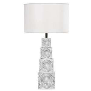  Williams Sonoma Home Crystal Cube Table Lamp, Clear with 