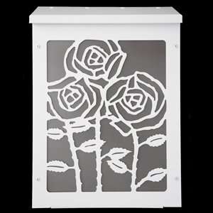  Blink Shadowbox Rose Vertical Wall Mount Mailbox in White 