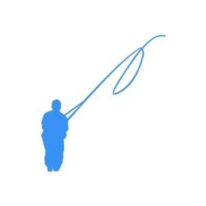   : Fly Fishing LIGHT BLUE Vinyl window decal sticker: Office Products