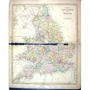  Harrow Antique Map 1880 England Wales Isle Man Railway 